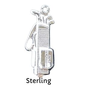 Golf Charm, Sterling Golf Bag, Golfing, pendant, Silver, .925, bracelet